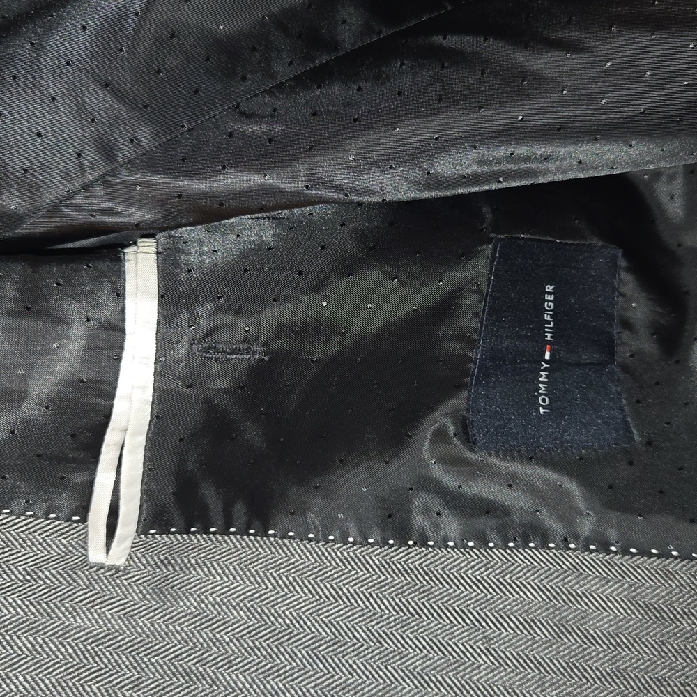 Grey Tommy Hilfiger Herringbone Blazer - Picture 7 of 9